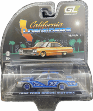 1992 Ford Crown Victoria Lowrider in Blue with Lightbar - GREENLIGHT RAW/CHASE VERSION